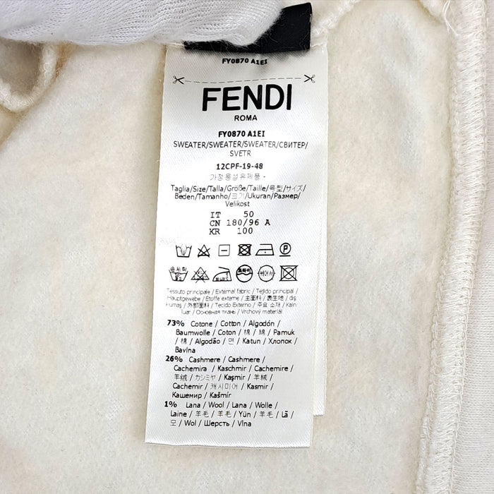 FENDI 
FF cotton cashmere hoodie 
Zucca logo hoodie