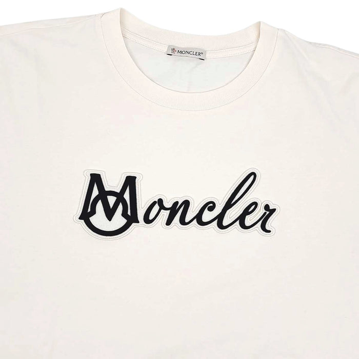 MONCLER 
2025年製 ワッペン コットン 
ロゴ エンブロイダリー Tシャツ