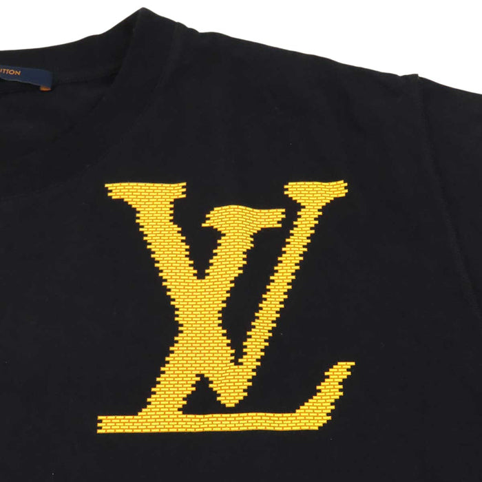 LOUIS VUITTON 
コットン クルーネック 
LV ロゴ ブリック プリント Tシャツ