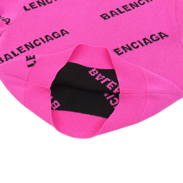 BALENCIAGA 
総柄 ウール クルーネック 
ロゴ 総柄 ニット