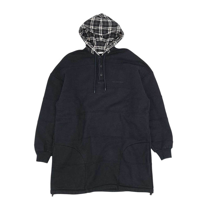 BALENCIAGA 
ロゴ チェック柄 オーバーサイズ スウェット コットン 
ロゴ フード パーカー
