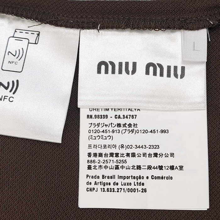 MIUMIU 
ロゴ レイヤード コットン 
コットン ピケ ポロシャツ