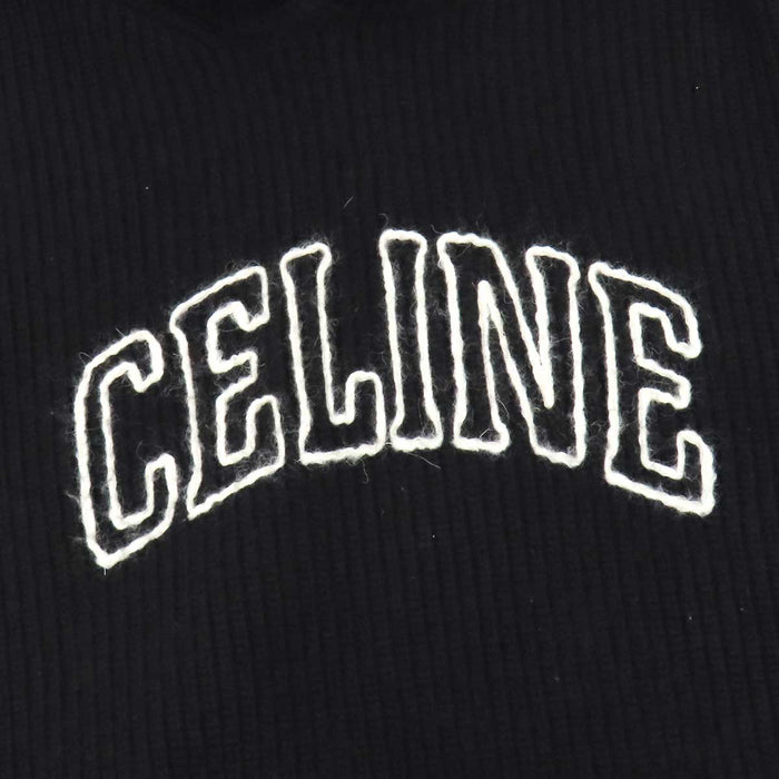 CELINE 
フード ウール 
ロゴ ニット フーディ