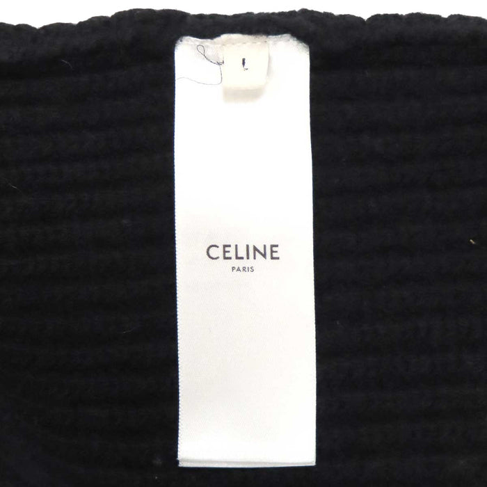 CELINE 
フード ウール 
ロゴ ニット フーディ