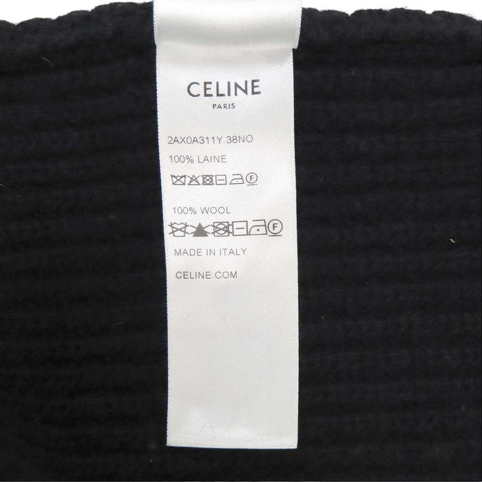 CELINE 
フード ウール 
ロゴ ニット フーディ