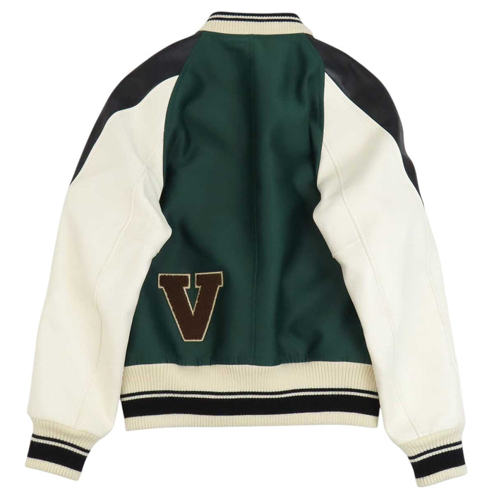 LOUIS VUITTON 
ワッペン ラムレザー シルク混 
バーシティ ジャケット