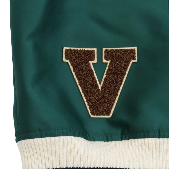 LOUIS VUITTON 
ワッペン ラムレザー シルク混 
バーシティ ジャケット