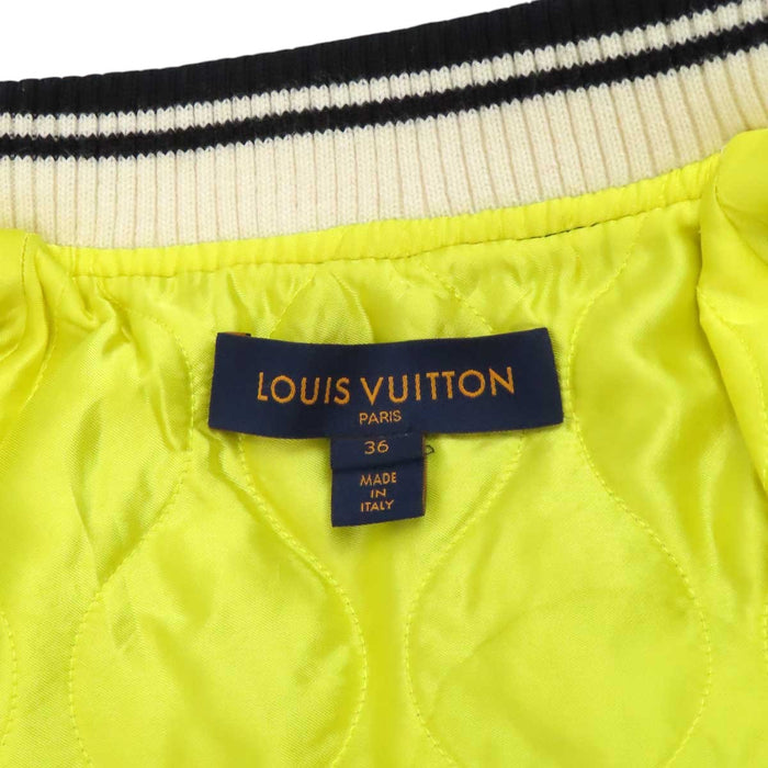 LOUIS VUITTON 
ワッペン ラムレザー シルク混 
バーシティ ジャケット