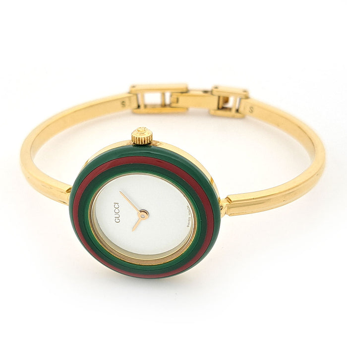 GUCCI 
チェンジベゼル バングルウォッチ 
箱ギャラ付