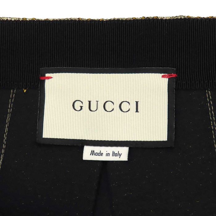 GUCCI 
ラメ 総柄 
GG プリーツ スカート