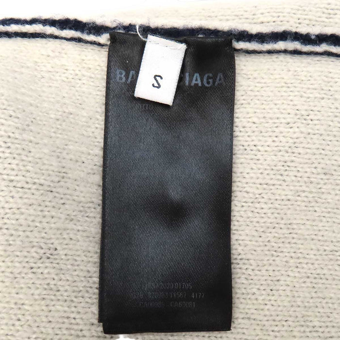 BALENCIAGA 
総柄 クルーネック 
オールオーバーロゴ ウール ニット