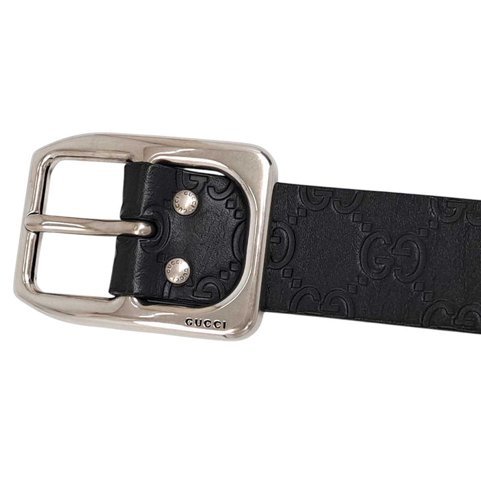 GUCCI 
GG ロゴ シルバーカラーメタル 
グッチシマ レザー ベルト