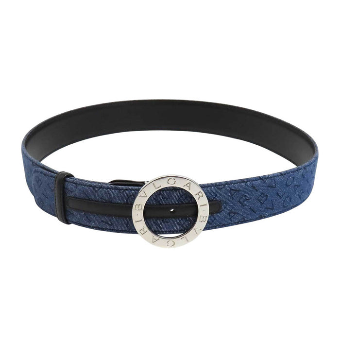 BVLGARI 
サークルロゴ レザー シルバーカラー金具 
ブルガリブルガリ ロゴマニア デニム ベルト