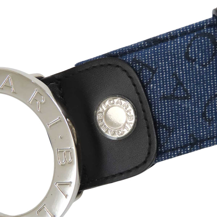 BVLGARI 
サークルロゴ レザー シルバーカラー金具 
ブルガリブルガリ ロゴマニア デニム ベルト