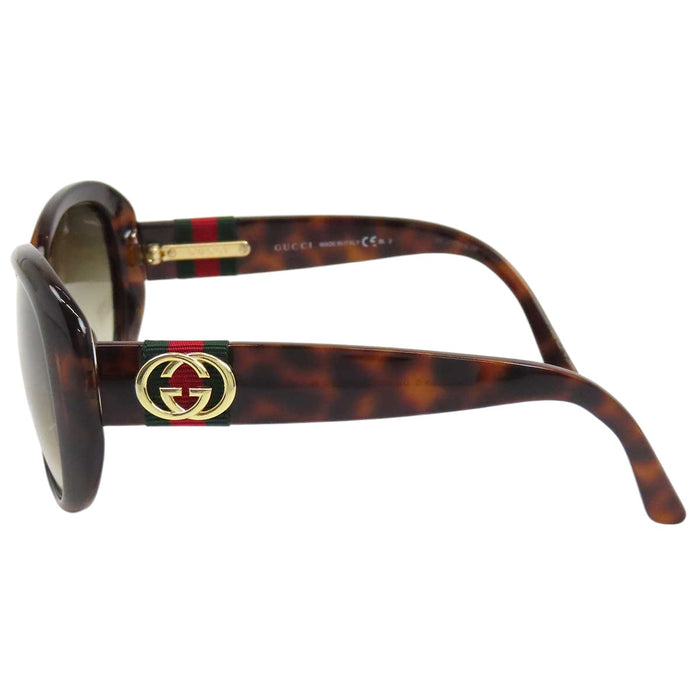 GUCCI 
GG べっ甲柄 ウェブストライプ 
インターロッキングG シェリーライン サングラス
