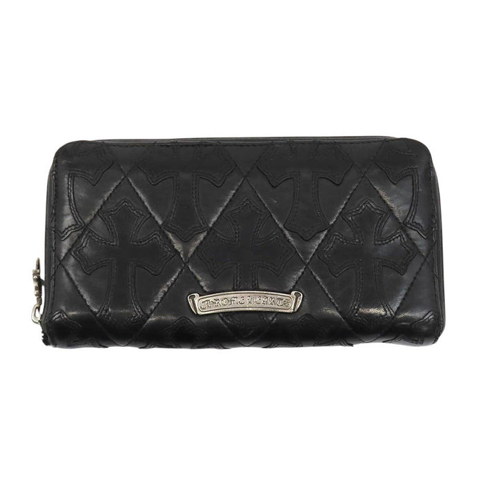 CHROME HEARTS 
CH ダガージップ スクロールラベル レザー シルバー 
セメタリークロス キルティング ウォレット