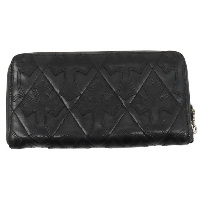 CHROME HEARTS 
CH ダガージップ スクロールラベル レザー シルバー 
セメタリークロス キルティング ウォレット