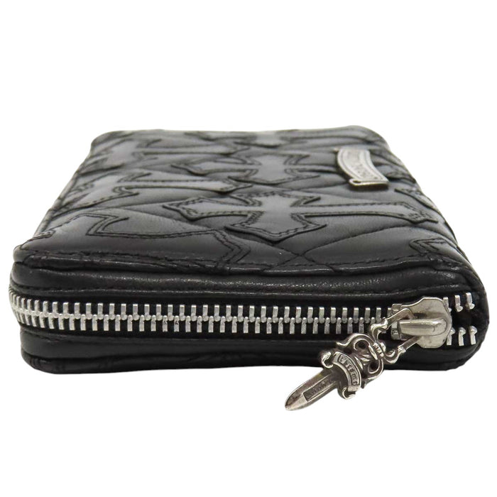 CHROME HEARTS 
CH ダガージップ スクロールラベル レザー シルバー 
セメタリークロス キルティング ウォレット