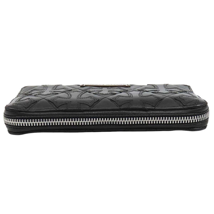 CHROME HEARTS 
CH ダガージップ スクロールラベル レザー シルバー 
セメタリークロス キルティング ウォレット