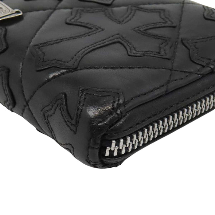 CHROME HEARTS 
CH ダガージップ スクロールラベル レザー シルバー 
セメタリークロス キルティング ウォレット