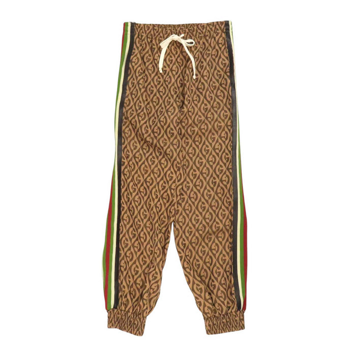 GUCCI 
ランバス ロゴ 総柄 サイドライン レザー 
G ロゴ トラックパンツ