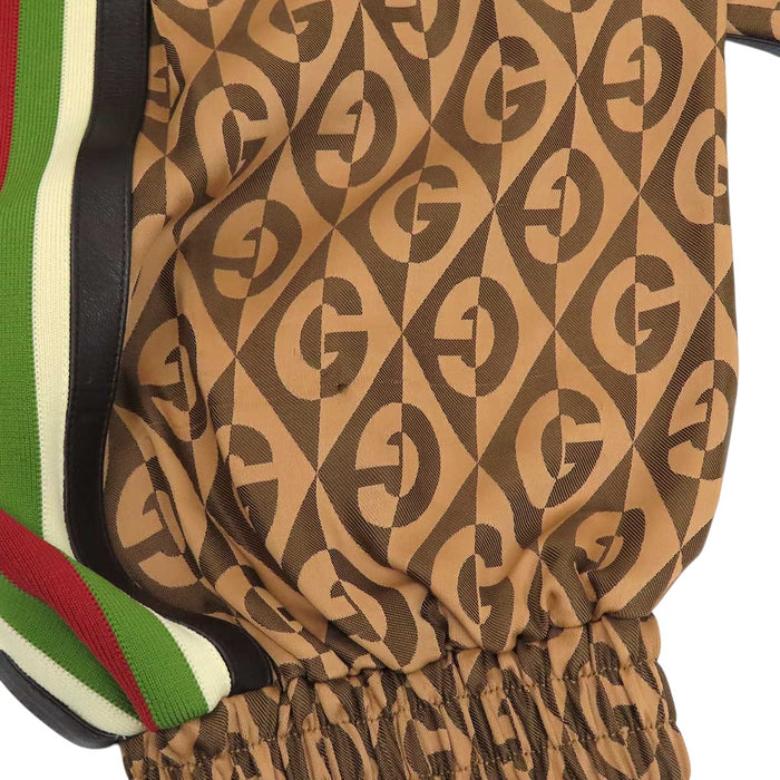 GUCCI 
ランバス ロゴ 総柄 サイドライン レザー 
G ロゴ トラックパンツ