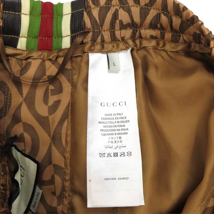 GUCCI 
ランバス ロゴ 総柄 サイドライン レザー 
G ロゴ トラックパンツ