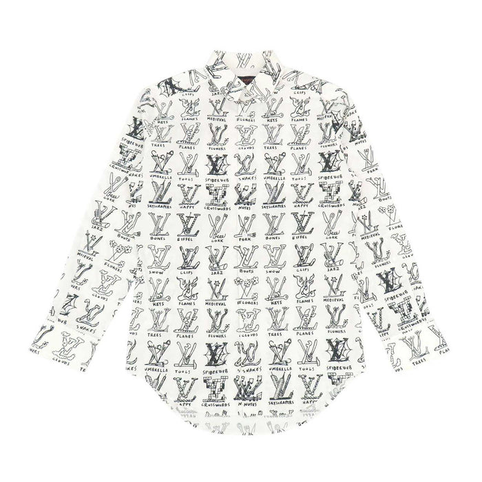 LOUIS VUITTON 
プレイス グラフィック ロングスリーブ コットン 
LV ロゴ 総柄 シャツ