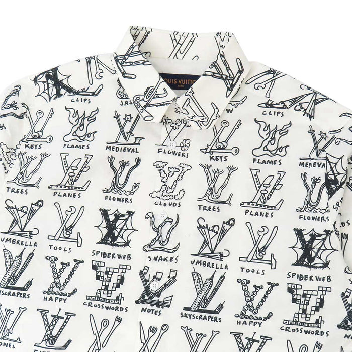 LOUIS VUITTON 
プレイス グラフィック ロングスリーブ コットン 
LV ロゴ 総柄 シャツ