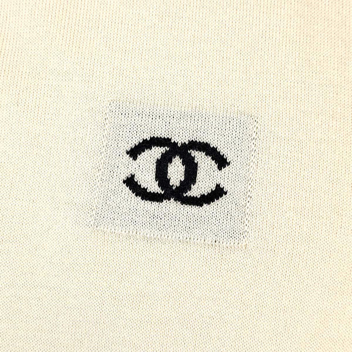 CHANEL 
06C COCO CC ロゴ カシミヤ シルク クルーネック 
ココマーク ショートスリーブ ニット