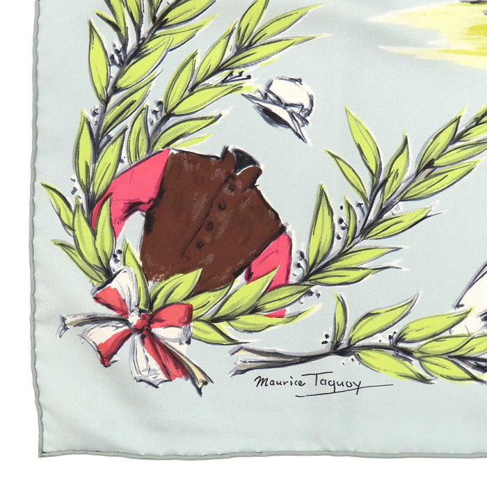 HERMÈS 
Large Silk Scarf 
Carré 90 CHANTILLY Chantilly Racecourse