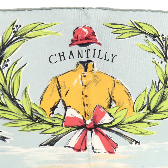 HERMÈS 
Large Silk Scarf 
Carré 90 CHANTILLY Chantilly Racecourse