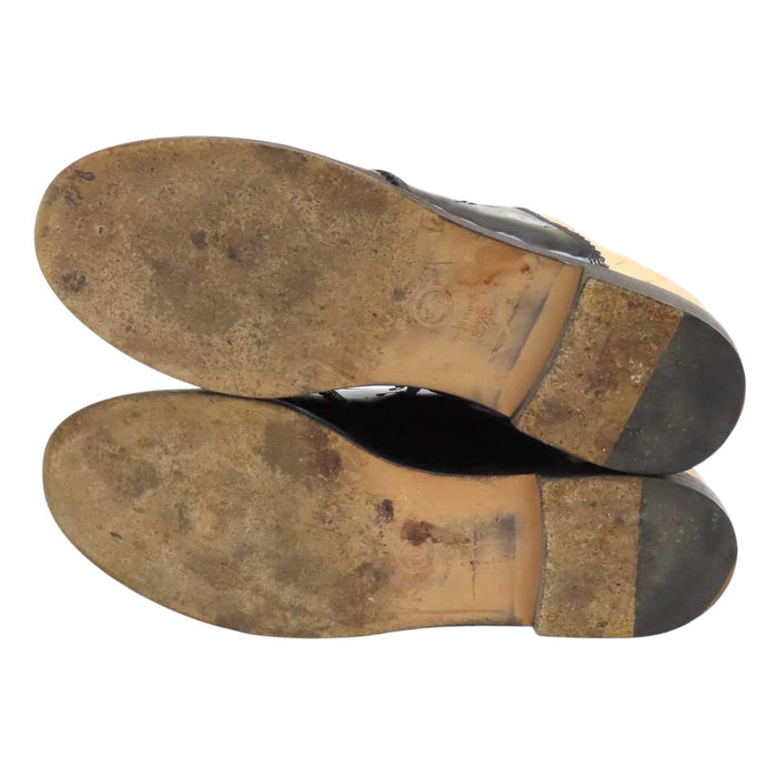 CHANEL 
COCO CC logo leather lace-up 
Coco logo two-tone loafers 
Matelassé