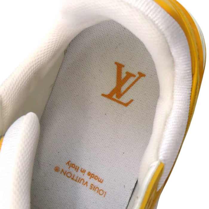 LOUIS VUITTON 
LV ロゴ 総柄 ローカット レザー デニム レースアップ 
トレイナー ライン スニーカー