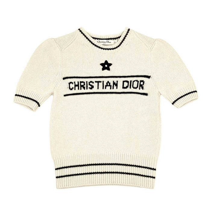 Dior 
ウール カシミヤ混 スター クルーネック 
ロゴ ショートスリーブ ニット 
クリスチャンディオール
