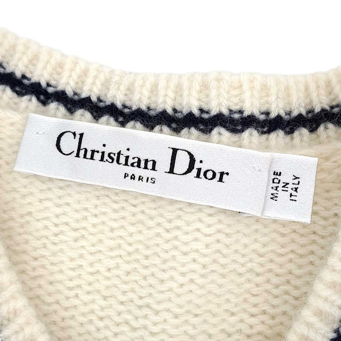 Dior 
ウール カシミヤ混 スター クルーネック 
ロゴ ショートスリーブ ニット 
クリスチャンディオール