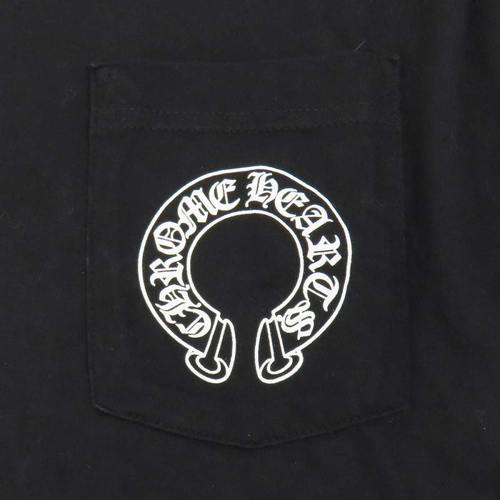 CHROME HEARTS 
CH ロゴ クロス クルーネック 
袖フローラル ホースシュー ロングスリーブ Tシャツ