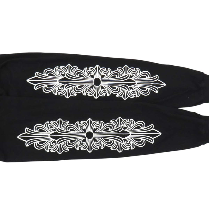 CHROME HEARTS 
CH ロゴ クロス クルーネック 
袖フローラル ホースシュー ロングスリーブ Tシャツ