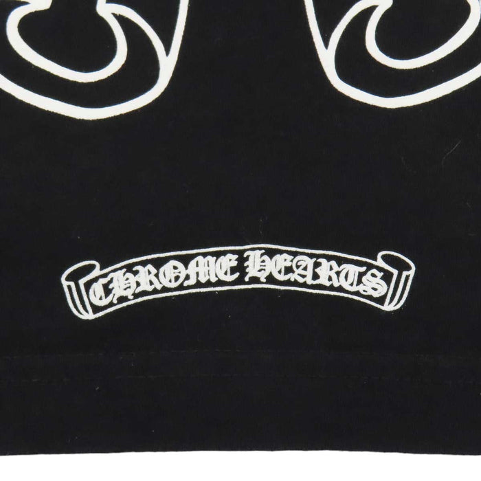 CHROME HEARTS 
CH ロゴ クロス クルーネック 
袖フローラル ホースシュー ロングスリーブ Tシャツ