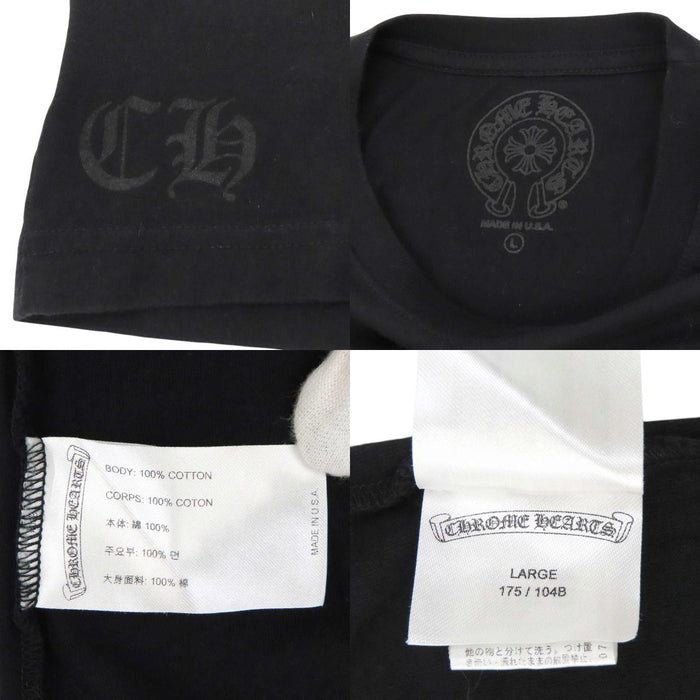 CHROME HEARTS 
CH ロゴ クロス クルーネック 
袖フローラル ホースシュー ロングスリーブ Tシャツ
