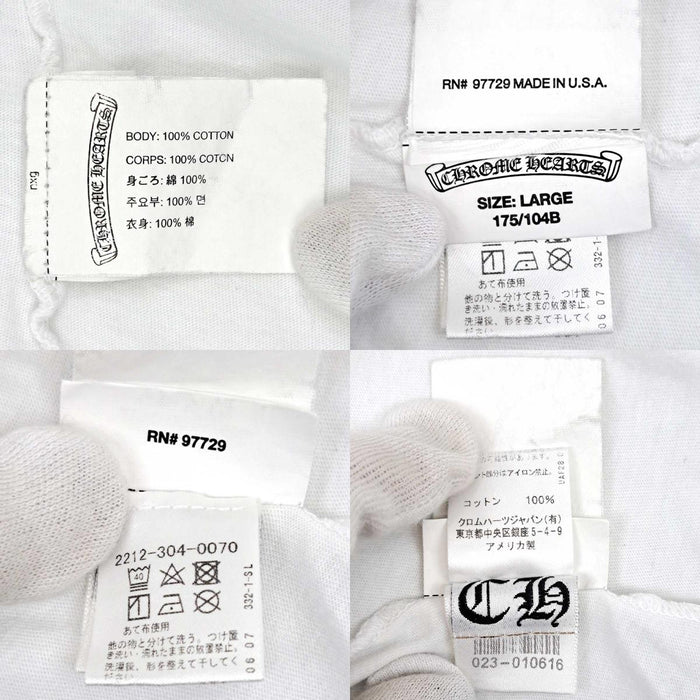 CHROME HEARTS 
USA スクロールラベル CHプラス コットン クルーネック 
バック アーチ ロゴ Tシャツ