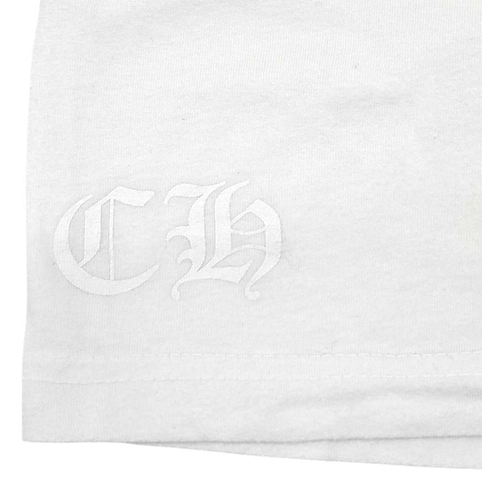 CHROME HEARTS 
USA スクロールラベル CHプラス コットン クルーネック 
バック アーチ ロゴ Tシャツ