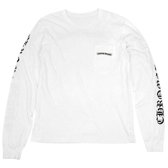 CHROME HEARTS 
T-shirt en coton à col rond CH FUCK YOU à manches longues 
avec étiquette scroll et logo sur la manche