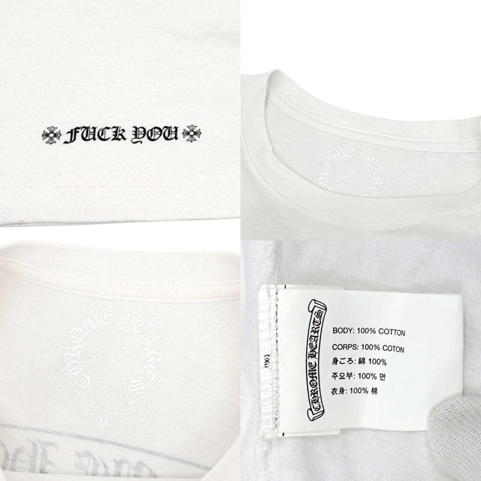 CHROME HEARTS 
T-shirt en coton à col rond CH FUCK YOU à manches longues 
avec étiquette scroll et logo sur la manche