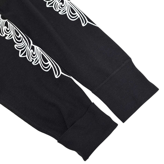 CHROME HEARTS 
CH スクロールラべル クルーネック 
ホースシュー 袖フローラル サーマル ロングスリーブ Tシャツ