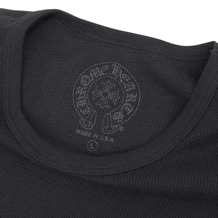 CHROME HEARTS 
CH スクロールラべル クルーネック 
ホースシュー 袖フローラル サーマル ロングスリーブ Tシャツ