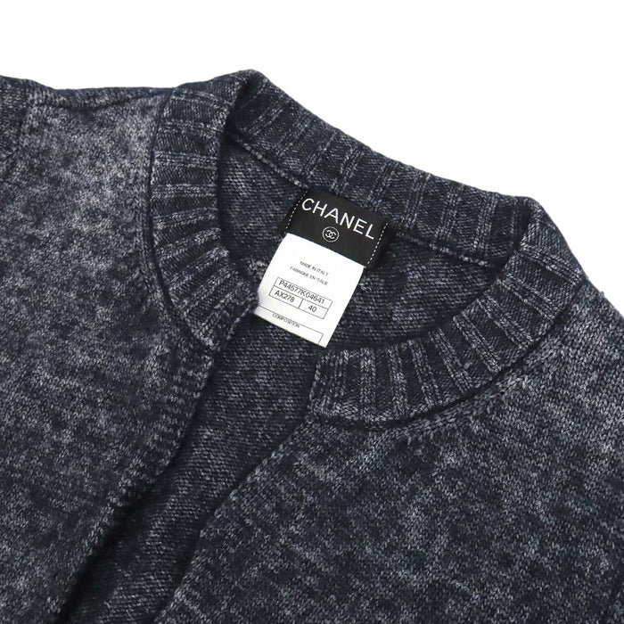 CHANEL 
COCO CC ロゴ シルク カシミヤ混 七分袖 
ココマーク ニット カーディガン
