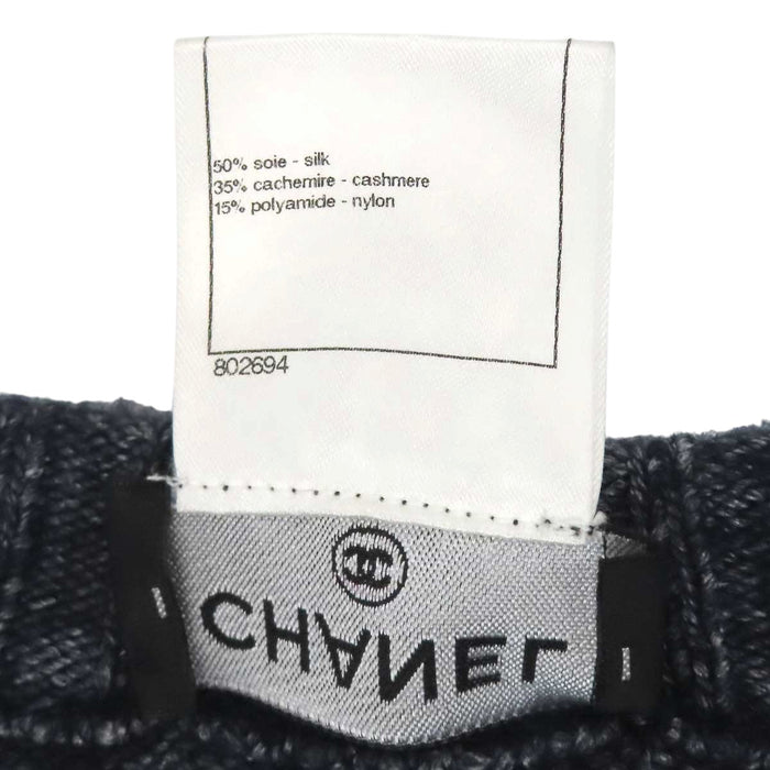 CHANEL 
COCO CC ロゴ シルク カシミヤ混 七分袖 
ココマーク ニット カーディガン