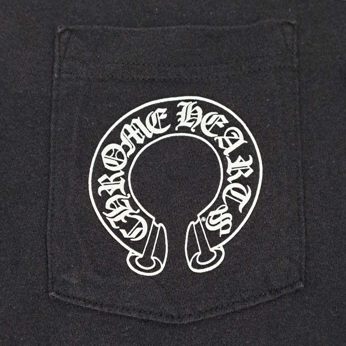 CHROME HEARTS 
CH ロゴ コットン クルーネック 
袖フローラル ホースシュー ロングスリーブ Tシャツ