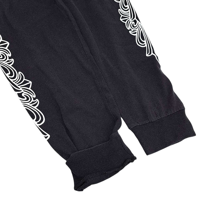 CHROME HEARTS 
CH ロゴ コットン クルーネック 
袖フローラル ホースシュー ロングスリーブ Tシャツ